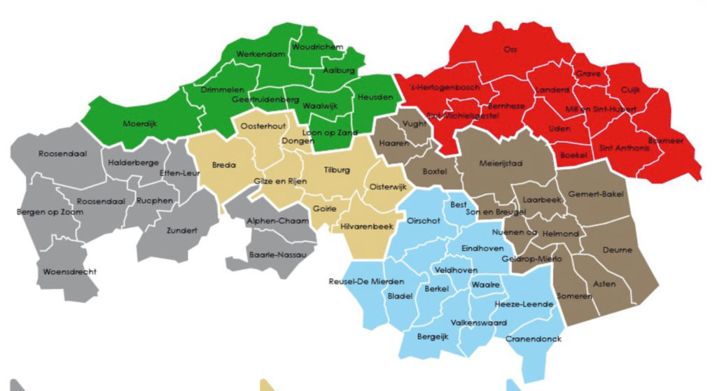 regio-indeling BOA's SSiB in Niooird-Brabant